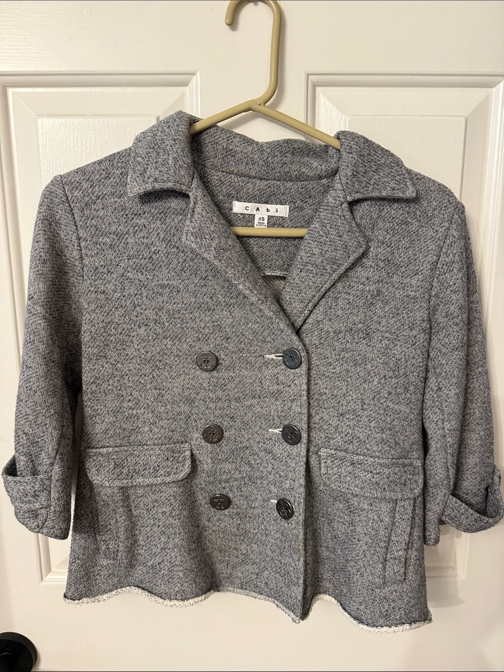 CAbi Gray Double-Breasted sweatshirt Peacoat